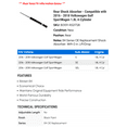 thumbnail image 2 of Rear Shock Absorber - Compatible with 2016 - 2018 Volkswagen Golf SportWagen 1.8L 4-Cylinder 2017, 2 of 2