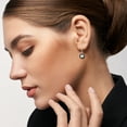 thumbnail image 2 of AeraVida Elegantly Spiraling 10mm Shiva Shell w/ Black Frame on Sterling Silver Earrings, 2 of 8