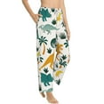 thumbnail image 2 of Sigee Dinosaurs and Tropical Leaves Print Women's Soft Pajama Pants - Breathable and Comfortable Lounge Sleep Bottoms with Elastic Waistband and Pockets-Large, 2 of 9