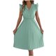 thumbnail image 1 of Vestido de Verano Casual de Mujer con Cuello en V Cintura Plegada sin Mangas Medias de Ternera Encaje Vestido de Verano para Mujeres, 1 of 9