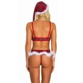 thumbnail image 2 of Dido Christmas Lingerie Set with Feather Trim Xmas Strap Plaid Bra with Hat, 2 of 8