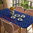 thumbnail image 3 of 4th of July Table Cloths for 3 Foot Rectangle Tables, Independence Day American Patriotic Stars Blue Patio Waterproof Elastic Fitted Tablecloths, Washable Rectangular Table Cover for Camping, 3 of 8