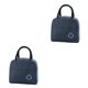 thumbnail image 1 of Cateissary Bolsa de almuerzo portátil Caja de almuerzo aislada Bebidas catiónicas a prueba de agua Bocadillos Bolso de picnic Bolso de mano, Azul marino 2Conjunto, 1 of 6