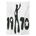 thumbnail image 3 of Ambesonne Black and White Tablecloth Rectangular Table Cover, 70s Woman Retro, 60"x84", Black and White, 3 of 4