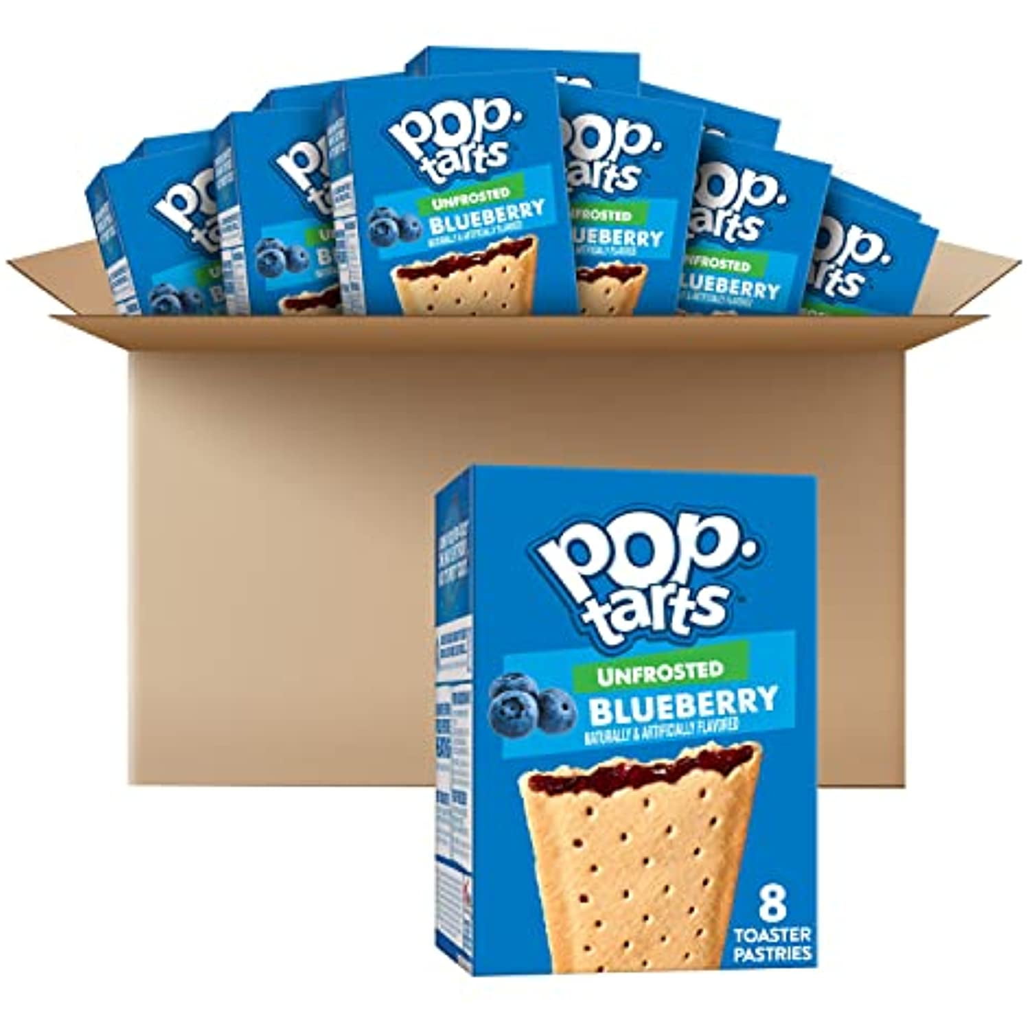 Pop-Tarts, Breakfast Toaster Pastries, Unfrosted Blueberry, 10.159Lb Case (48 Count)