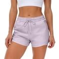 thumbnail image 6 of Women's High Waisted Running Shorts With Phone Pocket, High Split Side, Built In Liner Workout Gym Shorts, Tummy Control Compression Yoga | TruBelle,Purple 2XL, 6 of 9