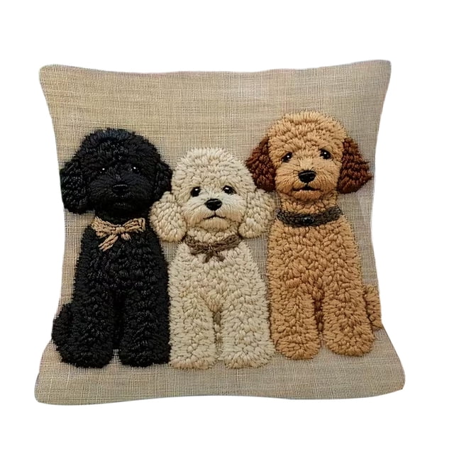 SIYTUAU Polyester Dog Print Pillowcase 17.72X17.72 Inch Soft Sofa Cushion Cover For Home D