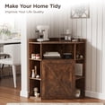 thumbnail image 4 of Corner Cabinet, Corner Storage Shelf with USB Ports and Outlets Industrial Organizer for Small Space Wooden 6-Cubby Bookshelf for Study, Playroom, Living Room (Amber Pine), 4 of 9