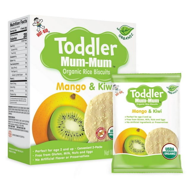 HOT KID TODDLER MUM MUM BISCOTTES DE RIZ MANGUE KIWI BIOLOGIQUES