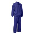 thumbnail image 6 of Men's 2 Piece Oversized Tracksuit Waffle Quarter Button Polo Shirts & Wide Leg Sweatpant Fall Fashion Matching Sets S, 6 of 9