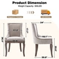 thumbnail image 3 of Dining Chairs Set of 2, LEGAHOME Farmhouse Upholstered Dining Side Chairs with High Back, Kitchen Chairs with Solid Wood Legs, Beige, 2 Pcs, 3 of 8