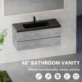 thumbnail image 2 of 48" Grey Floating Cabinetry - Quartz Sand Basin - Bathroom Style - Modern Look, 2 of 7
