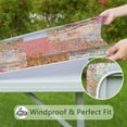 thumbnail image 6 of Pioneer Flower Floral Print Pattern Square Fitted Tablecloth with Elastic Edge,Square Table Cover,Washable Elastic Table Cover for Home Kitchen Party Decor 34"x34", 6 of 6