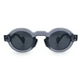thumbnail image 6 of Retro Nerdy Hipster Round Thick Horn Rim Plastic Keyhole Sunglasses Slate - Black, 6 of 8