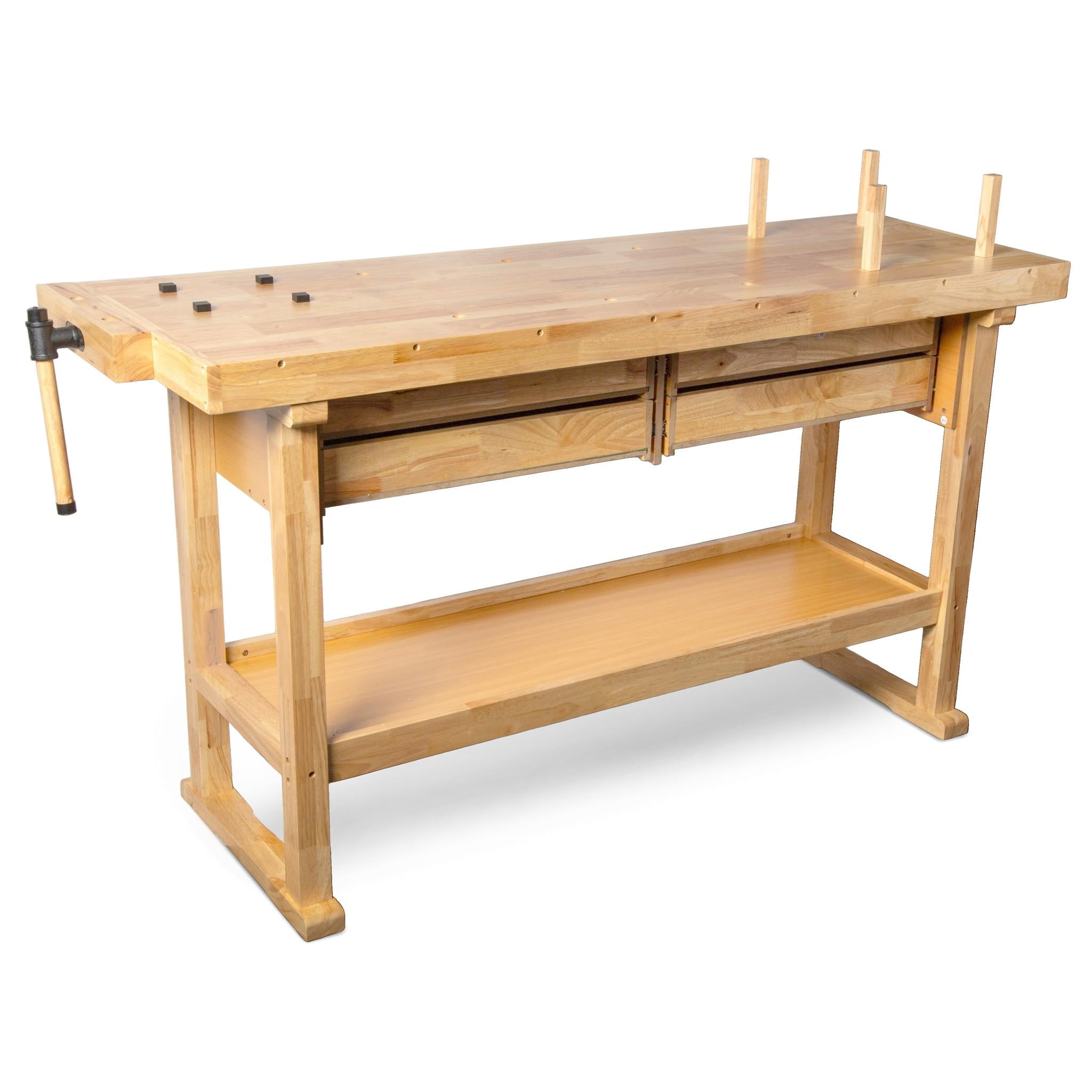 WEN 60-Inch Hardwood Workbench with Four Drawers and Onboard Vise (WB6020)