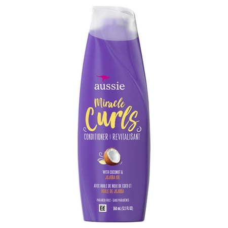 Aussie Miracle Curls with Coconut Oil, Paraben Free Conditioner, 12.1 fl oz