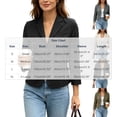thumbnail image 2 of Antinious Women Business Casual Work Jacket V-Neck Collared Long Sleeve Button Chest Pocket British Style Blazer Suits, 2 of 5