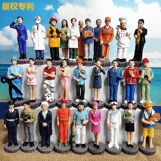 Miniatures Urban Profession Lawyer Action Figures Sand Table Model Sets Doctor Firemen Toys Painted Crafts Ornaments Figurinesfarmer He Qiyong unisex