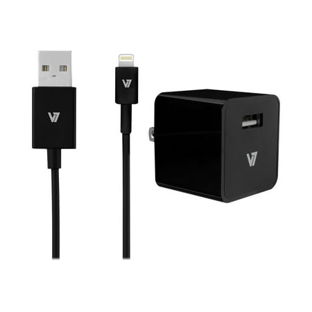 V7 - Power adapter - 12 Watt - 2.4 A (USB) - black