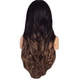 thumbnail image 2 of SUCS Girl Natural Synthetic Brown Curly Hair Fashion Party Gradient Wig Full Wig Long wig, 2 of 5
