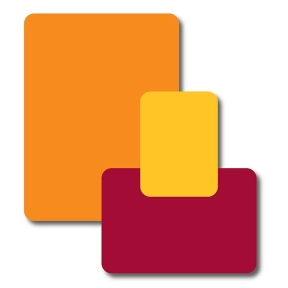 Cut N' Funnel 3 Pack Sunrise Non Slip Flexible Plastic Cutting Board Mats in Assorted Colors & Sizes