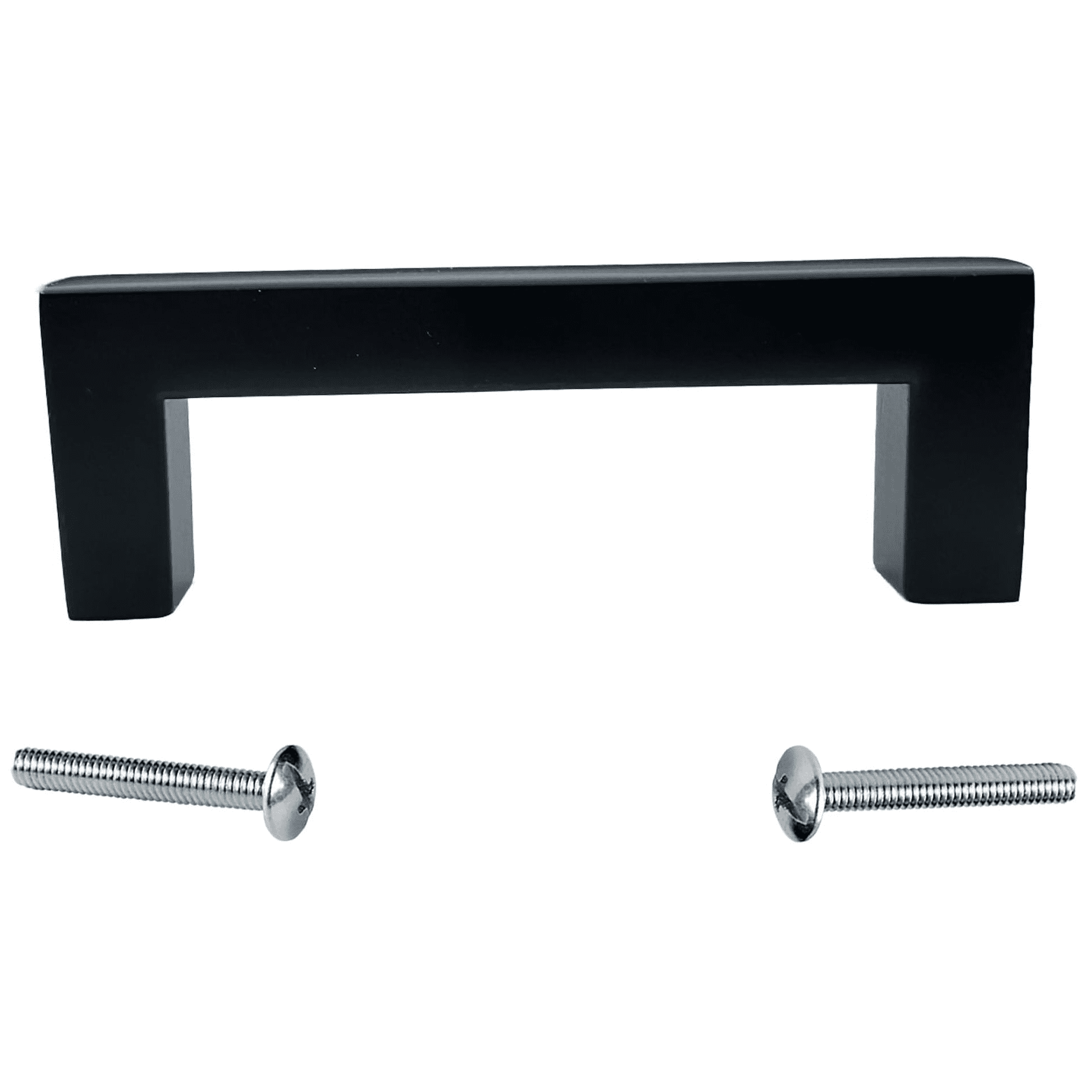 (2 pack) Mainstays Matte Black Square Pull 3" (76mm) Center-to-Center, Aluminum, 2 Pack