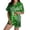 03-Dark Green, variant on IWRICH Pajama for Women Short Sleeve Button down Tops and Shorts Satin Pjs 2 Piece Soft Sleepwear Loungewear Set 09-Gold XL