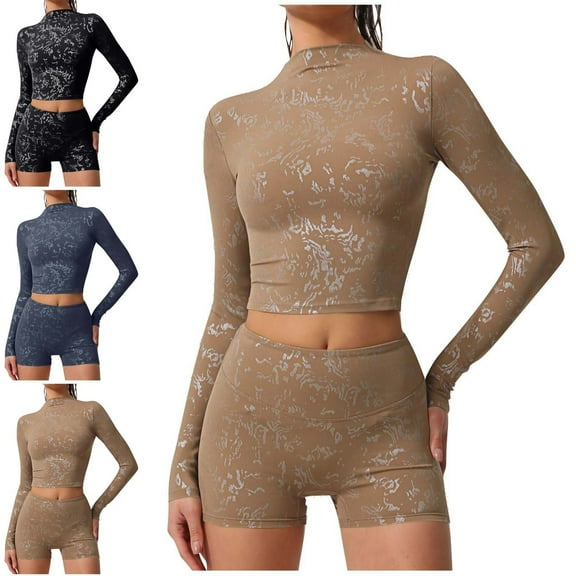 Bovxnpu Sports Shirts for Women, Women's Long Sleeve Crop Workout Tops Slim Gym Yoga Running Shirts for Women