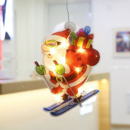 

Christmas Lighting Wall Hanging Christmas Snowman Led Lights Lighting Pendant Window Home Atmosphere Decoration
