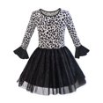 thumbnail image 1 of Girls Dress Leopard Sparkling Tulle Skirt Fall Winter Dress 8, 1 of 5