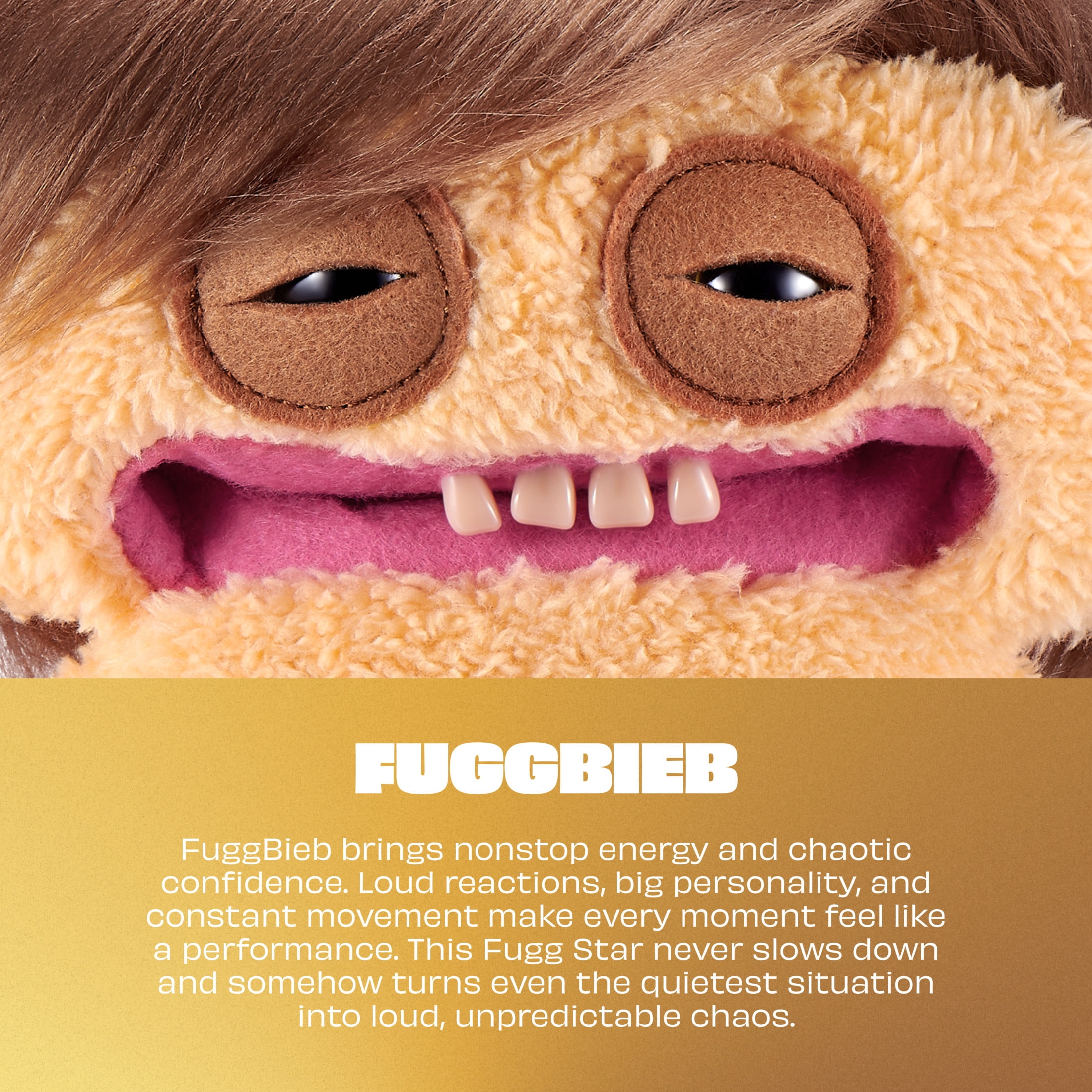 Fuggler Fugg Stars Series 2 9 Inch Plush Collectible Toy (Fuggbieb) by ZURU Featuring Funny Ugly Monster Design with Wild Expressions, Unique Personalities, and Chaotic Style for Fans and Collectors