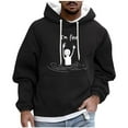 thumbnail image 2 of Dolkfu Sudadera de invierno para hombre con capucha, sudadera casual con estampado y bolsillo tipo canguro, camiseta de estilo callejero para hombre. M, 2 of 5