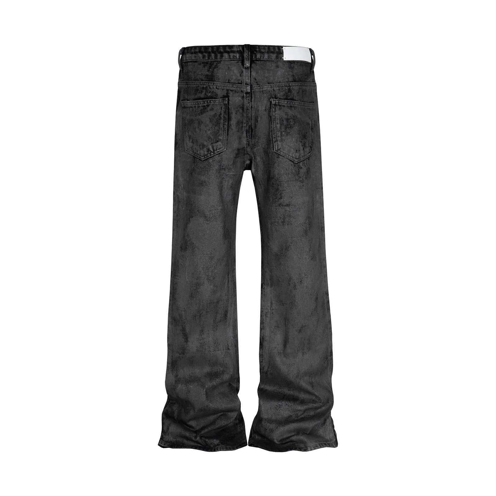 High Street Hand Brushed Glue Sparkling Baggy Flare Jeans