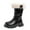 Black, variant on lnmuld Winter Boots for Girls Girls Winter Thigh High Boots with Side Zip Warm Solid Color Data Boots for Cold Weather Comfort and Style