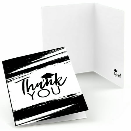 Black and White Grad - Best is Yet to Come - Black and White Graduation Party Thank You Cards (8