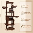 thumbnail image 5 of 68in Tall Multi-Level Green Cat Tree with Hammocks, Hanging Basket, Cat Cave, Removeable Cushion, Scratching Posts - Plush Cat Tower for Indoor Cats, Perfect for Multiple Cats Brown, 5 of 5