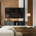 thumbnail image 2 of 58" Brass Floor Lamp with White Linen Shade, On/Off Rotary Switch on Socket, Home Office Accessories<br>, 2 of 7