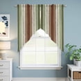 thumbnail image 6 of Sage Green Kitchen Window Curtains, Swag Curtains Valance for Bedroom Living Room Bathroom, Farmhouse Wood Grain Vintage Brown Striped Rod Pocket Window Curtain Block Drapes 2 Panels 28"x36", 6 of 9
