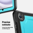 thumbnail image 3 of Shockproof Case for Samsung Galaxy Tab A9+ 11" SM-X210 X215 X216, Rugged Hybrid Protective Cover with Pencil Holder & Shoulder Strap Kids Friendly Rotating Kickstand Case for Galaxy Tab A9+, Lightblue, 3 of 8