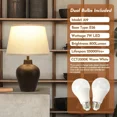 thumbnail image 3 of "Lampes de Table Rustiques Style Ferme Ensemble de 2 pour Chambre Salon Table d'Appoint Foncé Br, 3 of 5