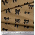 thumbnail image 3 of Soimoi Brown Rayon Fabric Bow & Dots Print Fabric by Yard 42 Inch Wide, 3 of 5