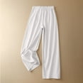 thumbnail image 3 of REALiKUN Women Wide Leg Linen Capri Pants High Waisted Cropped Palazzo Work Pants High Waist Business Casual Loose Dress Pants, 3 of 7