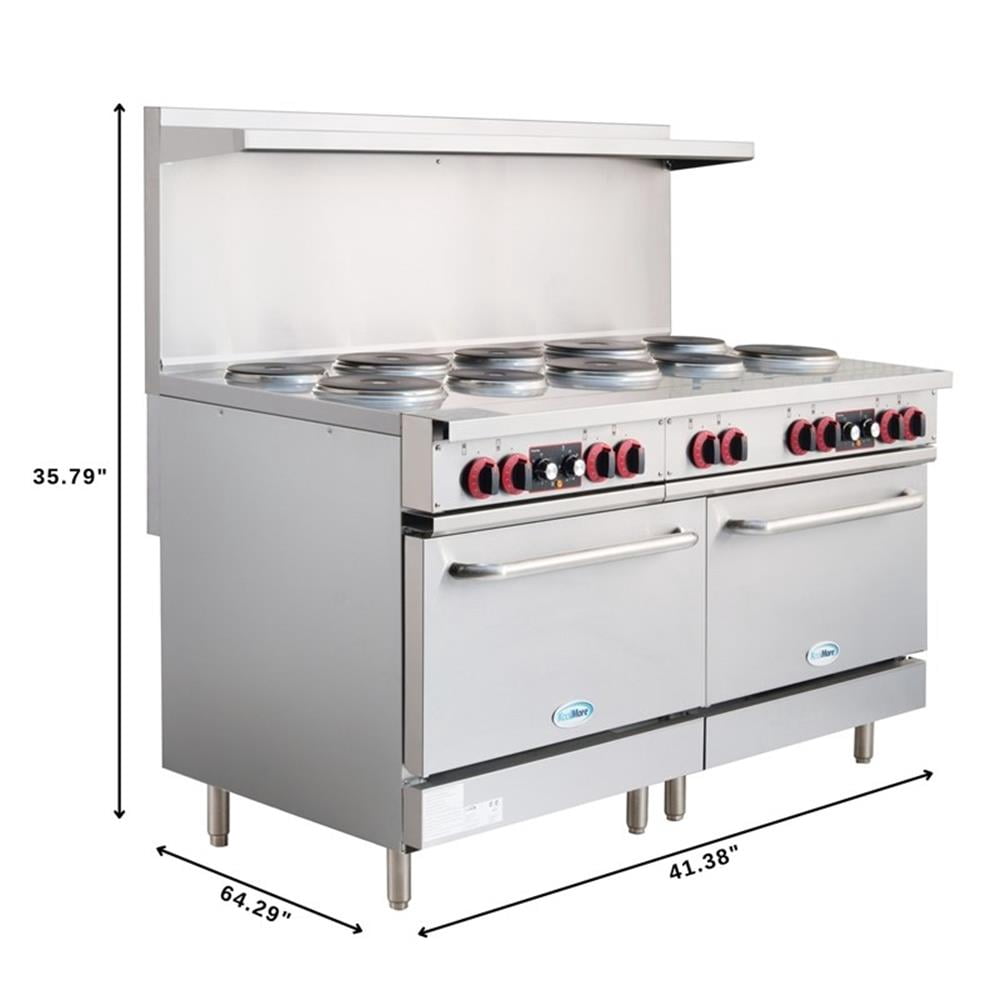 Pemberly Row 60" Electric Range with 10 Burners & 2 Standard Electric Ovens