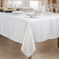 thumbnail image 3 of Fennco Styles Delicate Woven Jacquard Stripe Tablecloth - White Table Cover for Home, Dining Room DÃ©cor, Banquets, Family Gathering, Wedding and Special Occasion, 3 of 9