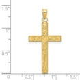 thumbnail image 3 of 14k Etched Floral Cross Pendant, 3 of 4