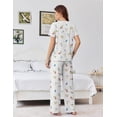 thumbnail image 4 of Ekouaer Womens Pajama Sets Viscose from bamboo Lounge Set Soft Pajamas for Women Set Short Sleeve and Long Pants Sleepwear, 4 of 6