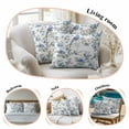 thumbnail image 5 of Throw Pillow Covers 18x18 Inch Set of 2 Blue Floral Decorative Pillow Covers Bird Flower Cushion Cover Pillowcase for Sofa Couch Bed Home Decor, 5 of 9