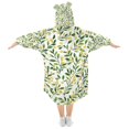 thumbnail image 2 of FORMRS Wearable Blanket Hoodie with Sleeves for Kids Cozy Flannel Sweatshirt, Olive Leaf, 2 of 7