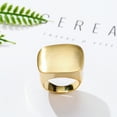 thumbnail image 2 of Mytys Square Cocktail Statement Rings for Women Gold & Silver Color Modern Metal Brushed Metal Ring, 2 of 6