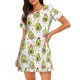 thumbnail image 1 of Disketp Avocado Playing Music para Camisón Corto de Manga Corta para Mujeres, Camisón Cómodo con Escote Redondo, Bonito y Confortable, 1 of 6